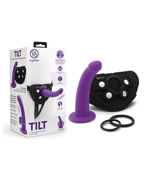 Not Regular Toys Together Tilt 6.5 Vibrating Silicone Dildo & Harness Set