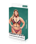 Teacher's Pet Teacher's Pet Baddie Schoolgirl Top w/Bow Tie & Panty Red/Black QN - Image 3