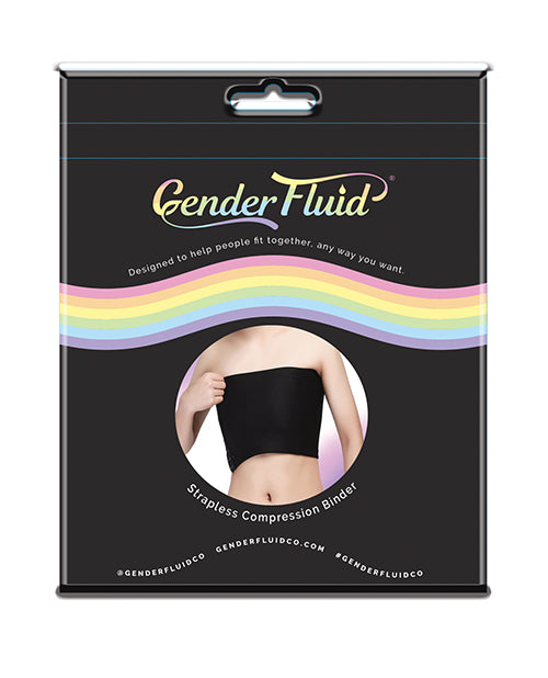 Gender Fluid Gender Fluid Strapless Chest Compression Binder - XXXL Black