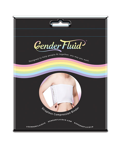 Gender Fluid Gender Fluid Strapless Chest Compression Binder - M White