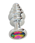 Gender Fluid Gender Fluid Excite! Ribbed Plug - Silver - Image 4