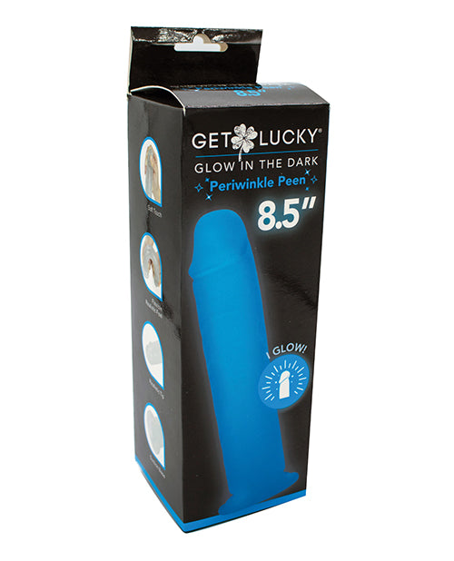 Get Lucky Get Lucky 8.5" Glow in the Dark Periwinkle Peen Dildo