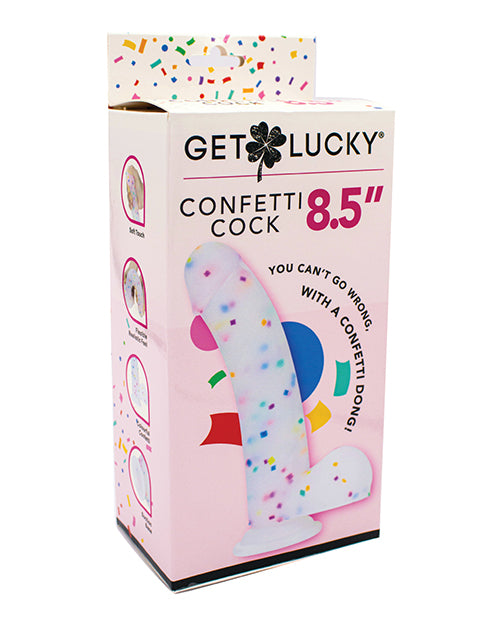 Get Lucky Get Lucky 8.5" Real Skin Confetti Cock - Multi Color