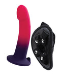 VeDO VeDO Duo Silcone Dildo w/Harness - Pink/Purple - Image 2