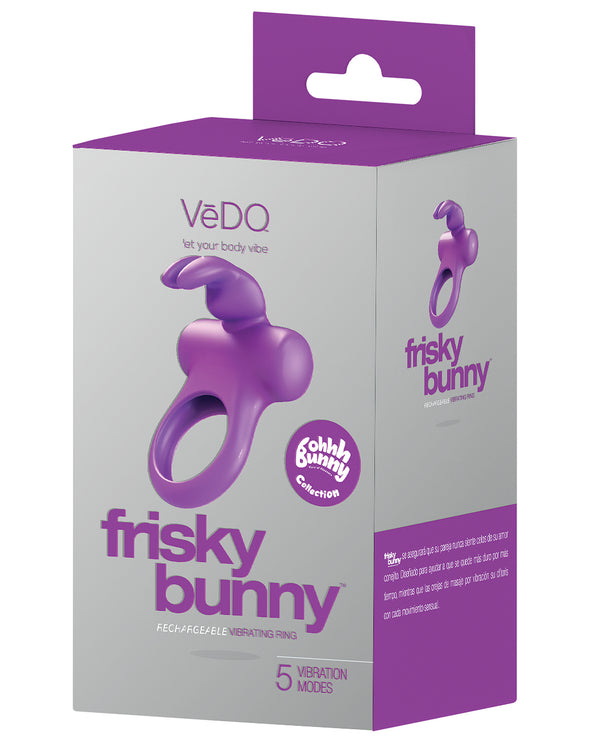 VeDO VeDO Frisky Bunny Rechargeable Vibrating Ring - Perfectly Purple