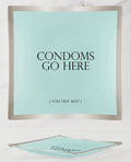 Warm Human Warm Human Condoms Go Here Glass Trinket Tray