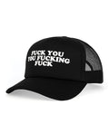 Wood Rocket Wood Rocket Fuck You You Fucking Fuck Trucker Hat - Black