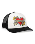 Wood Rocket Wood Rocket Tattoo Heart Mother Fucker Trucker Hat - Black/White - Image 3