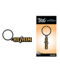 Wood Rocket Wood Rocket He/Him Keychain - Black/Gold