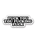 Wood Rocket Fuck You Fucking Fuck Sticker - Image 2