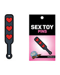 Wood Rocket Wood Rocket Sex Toy Hearts Paddle Pin - Black/Red