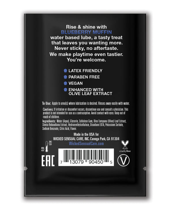 Wicked Sensual Care Wicked Sensual Care Water Based Lubricant - .1 oz Blueberry Muffin