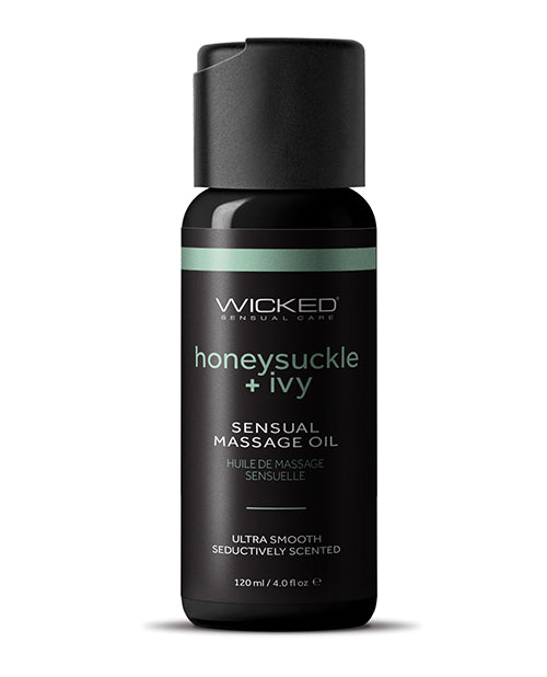 Not Regular Toys Wicked Sensual Care Honeysuckle and Ivy Massage Oil - 4 oz Bottle
