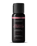 Not Regular Toys Wicked Sensual Care Wild Rose and Sandalwood Massage Oil - 4 oz Bottle