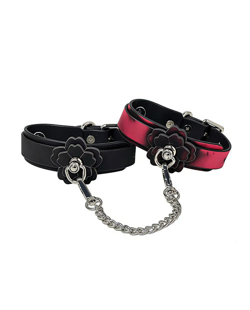 Not Regular Toys Heat Tease Flower Cuffs - Black/Pink