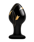 Secret Kisses Secret Kisses 3.5" Handblown Glass Plug - Black/Gold - Image 2