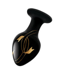 Secret Kisses Secret Kisses 3.5" Handblown Glass Plug - Black/Gold - Image 3