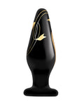 Secret Kisses Secret Kisses 4.5" Handblown Wide Glass Plug - Black/Gold - Image 2
