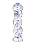 Prisms Erotic Glass Prisms Erotic Glass Soma Twisted Dildo - Clear/Blue - Image 2