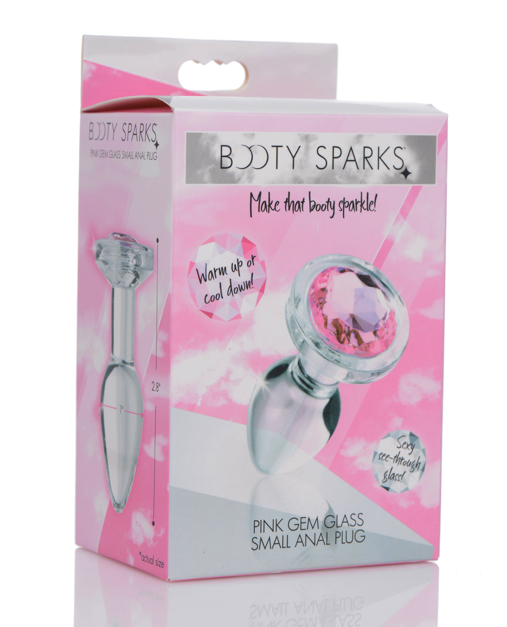 BootySparks Booty Sparks Pink Gem Glass Anal Plug - Small