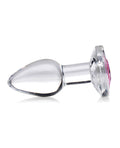BootySparks Booty Sparks Pink Gem Glass Anal Plug - Small - Image 2
