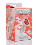 BootySparks Booty Sparks Red Heart Gem Glass Anal Plug - Small