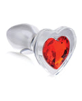 BootySparks Booty Sparks Red Heart Gem Glass Anal Plug - Small - Image 3