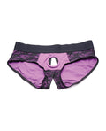 Strap U Strap U Lace Envy Crotchless Panty Harness - 3XL Purple - Image 2