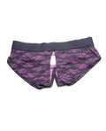 Strap U Strap U Lace Envy Crotchless Panty Harness - 3XL Purple - Image 3