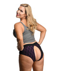 Strap U Strap U Lace Envy Crotchless Panty Harness - 3XL Purple - Image 5