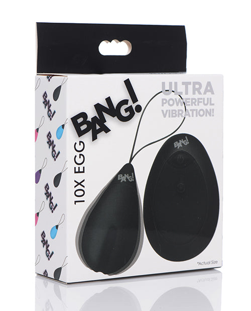 Bang! Bang! 10X Silicone Vibrating Egg - Black