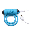 Bang! Bang! Vibrating Cock Ring & Bullet w/Remote Control - Blue - Image 3