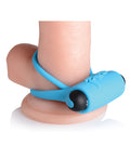 Bang! Bang! Vibrating Cock Ring & Bullet w/Remote Control - Blue - Image 4