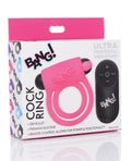Bang! Bang! Vibrating Cock Ring & Bullet w/Remote Control - Pink
