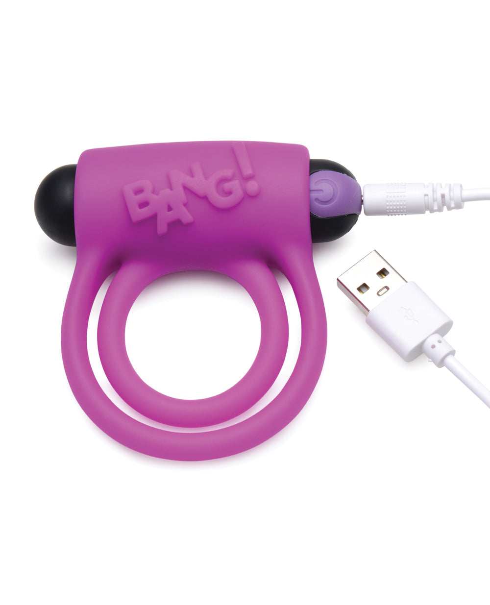 Bang! Bang! Vibrating Cock Ring & Bullet w/Remote Control - Purple