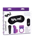 Bang! Bang! Couple's Kit with RC Bullet, Blindfold, Cock Ring & Finger Vibe - Purple - Image 2