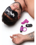 Bang! Bang! Couple's Kit with RC Bullet, Blindfold, Cock Ring & Finger Vibe - Purple - Image 4