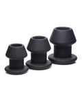 Master Series Master Series Gape-Grommets 3 pc Hollow Silicone Anal Dilator Set - Black - Image 2