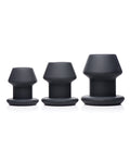 Master Series Master Series Gape-Grommets 3 pc Hollow Silicone Anal Dilator Set - Black - Image 3