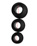 Master Series Master Series Gape-Grommets 3 pc Hollow Silicone Anal Dilator Set - Black - Image 4
