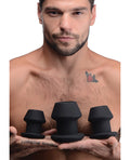 Master Series Master Series Gape-Grommets 3 pc Hollow Silicone Anal Dilator Set - Black - Image 5