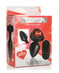 BootySparks Booty Sparks 28X Silicone Vibrating Red Heart Anal Plug w/Remote - Small