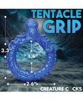 Creature Cocks Creature Cocks Poseidon's Octo Silicone Cock Ring - Blue - Image 5