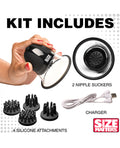 Size Matters Size Matters 10X Rotating Silicone Nipple Suckers w/4 Attachments - Black - Image 5