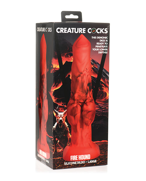 Creature Cocks Creature Cocks Fire Hound Silicone Dildo - Large Red