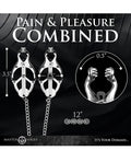 Master Series Master Series Tyrant Spiked Clover Nipple Clamps - Silver - Image 4