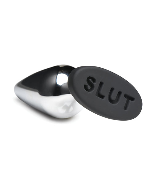 Master Series Master Series Butt Slut Metal & Silicone Butt Plug - Metal/Black