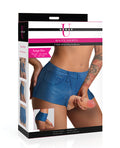 Strap U Strap U Booty Shorts 6" Silicone Dildo Strap-On Harness - Large