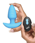 Bang! Bang! Rotating & Vibrating Tapered Butt Plug w/Remote - Blue - Image 3