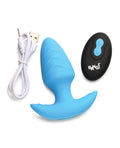 Bang! Bang! Rotating & Vibrating Tapered Butt Plug w/Remote - Blue - Image 5